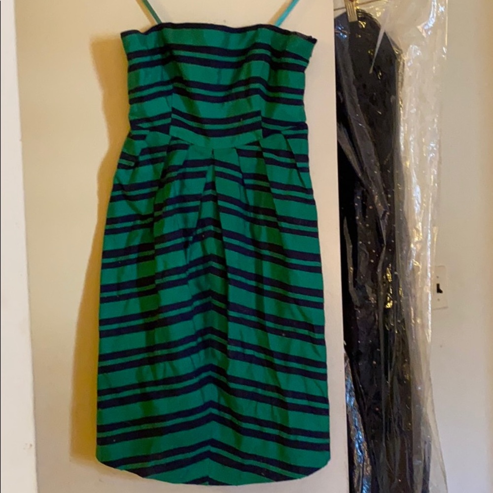 Strapless Green and Navy dress